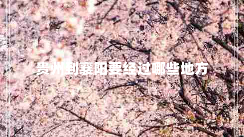 貴州到襄陽(yáng)要經(jīng)過(guò)哪些地方