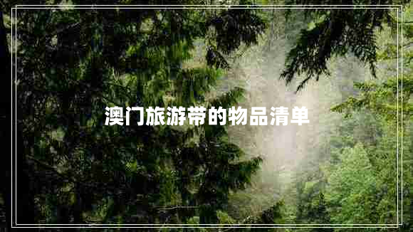 澳門旅游帶的物品清單