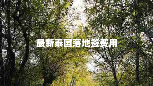 最新泰國落地簽費用