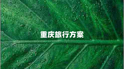 重慶旅行方案