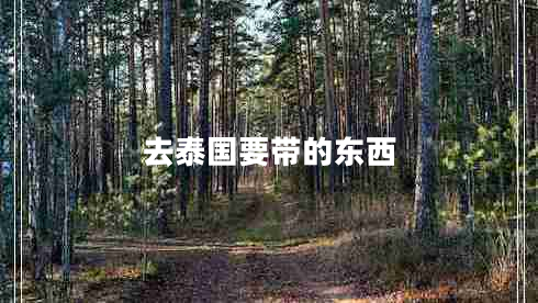 去泰國要帶的東西