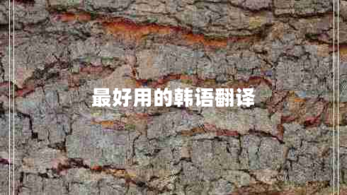 最好用的韓語(yǔ)翻譯