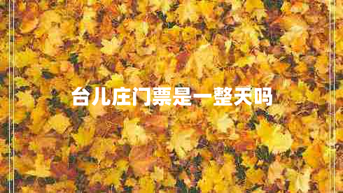 臺兒莊門票是一整天嗎 臺兒莊門票是一整天嗎