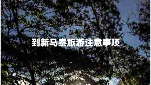 到新馬泰旅游注意事項