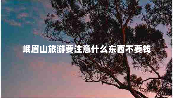 峨眉山旅游要注意什么東西不要錢