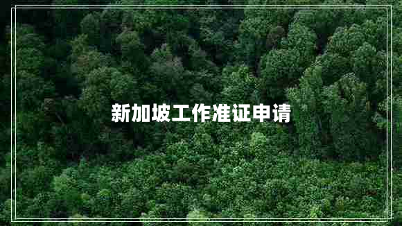 新加坡工作準(zhǔn)證申請 新加坡工作準(zhǔn)證申請