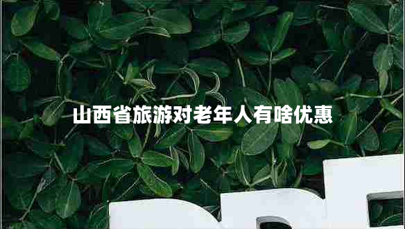 山西省旅游對老年人有啥優(yōu)惠