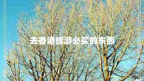 去香港旅游必買(mǎi)的東西