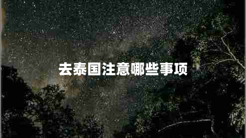 去泰國注意哪些事項(xiàng)