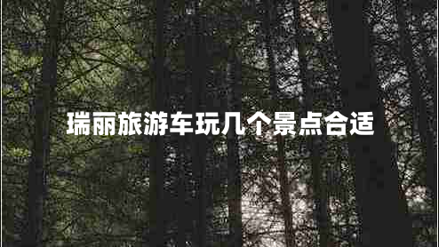 瑞麗旅游車玩幾個景點合適