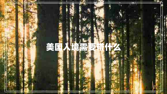 美國入境需要帶什么