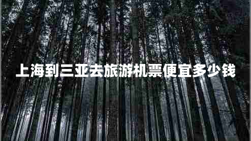 上海到三亞去旅游機票便宜多少錢