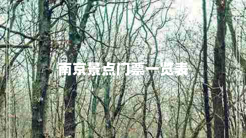 南京景點(diǎn)門票一覽表