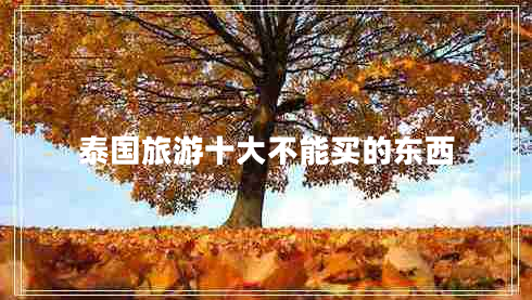 泰國(guó)旅游十大不能買(mǎi)的東西