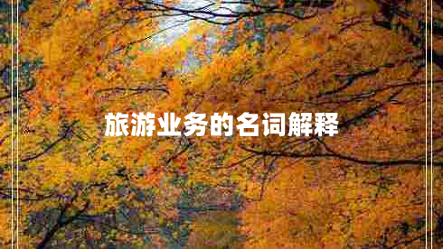 旅游業(yè)務(wù)的名詞解釋