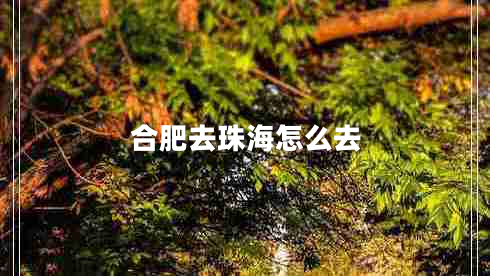 合肥去珠海怎么去 合肥去珠海怎么去