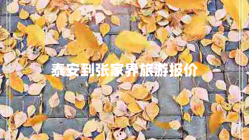 泰安到張家界旅游報價