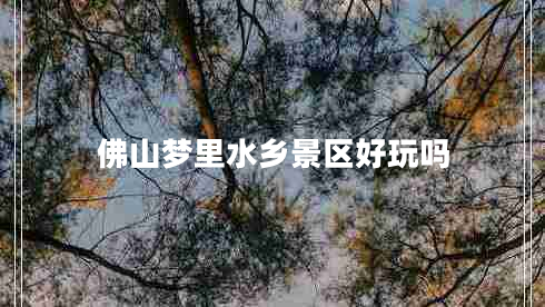 佛山夢里水鄉(xiāng)景區(qū)好玩嗎