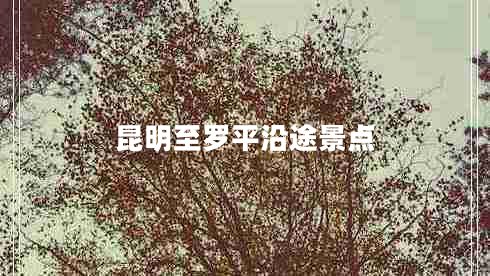 昆明至羅平沿途景點(diǎn)