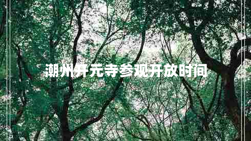 潮州開元寺參觀開放時間 潮州開元寺參觀開放時間