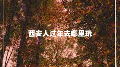 西安人過年去哪里玩