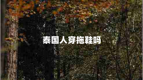 泰國人穿拖鞋嗎 泰國人穿拖鞋嗎