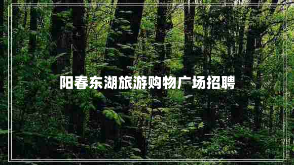 陽春東湖旅游購物廣場招聘