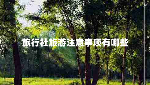 旅行社旅游注意事項(xiàng)有哪些