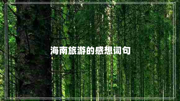 海南旅游的感想詞句