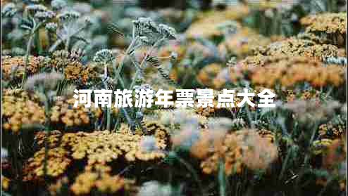 河南旅游年票景點(diǎn)大全