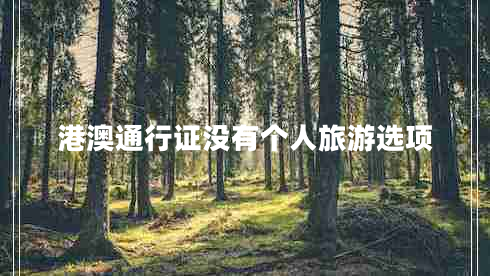 港澳通行證沒有個人旅游選項