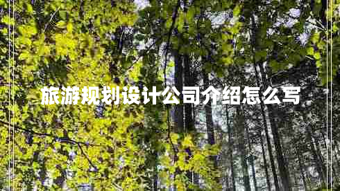 旅游規(guī)劃設(shè)計(jì)公司介紹怎么寫 旅游規(guī)劃設(shè)計(jì)公司介紹怎么寫