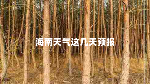 海南天氣這幾天預報
