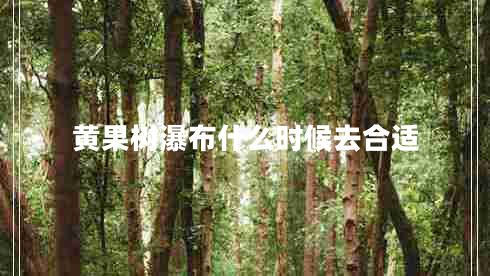 黃果樹瀑布什么時候去合適