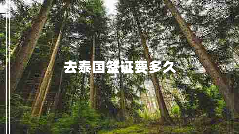 去泰國簽證要多久