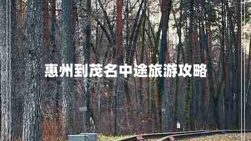 惠州到茂名中途旅游攻略