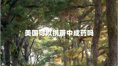 美國可以攜帶中成藥嗎 美國可以攜帶中成藥嗎