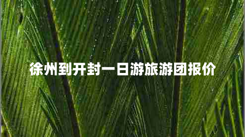 徐州到開封一日游旅游團報價