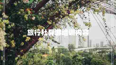 旅行社導游培訓內容