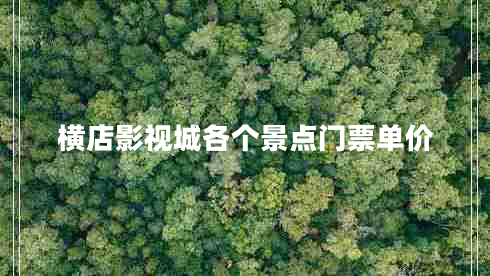 橫店影視城各個景點門票單價