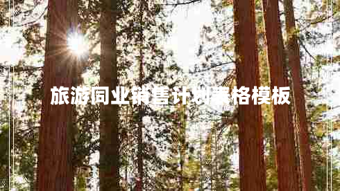 旅游同業(yè)銷售計劃表格模板