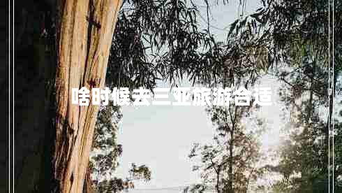 啥時候去三亞旅游合適