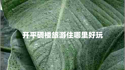 開平碉樓旅游住哪里好玩 開平碉樓旅游住哪里好玩