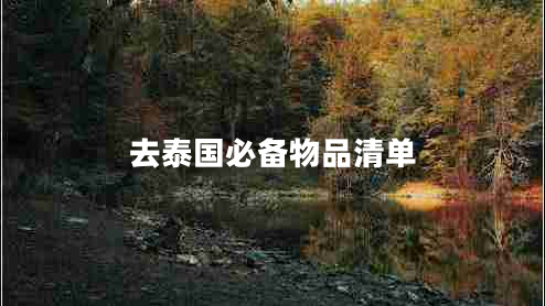 去泰國必備物品清單