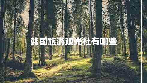 韓國旅游觀光社有哪些