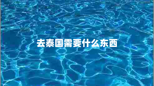 去泰國需要什么東西