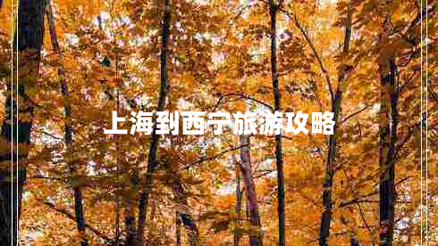 上海到西寧旅游攻略