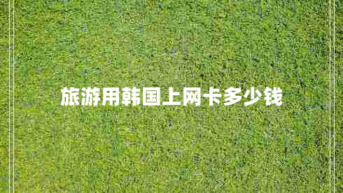 旅游用韓國上網卡多少錢