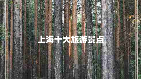 上海十大旅游景點(diǎn)