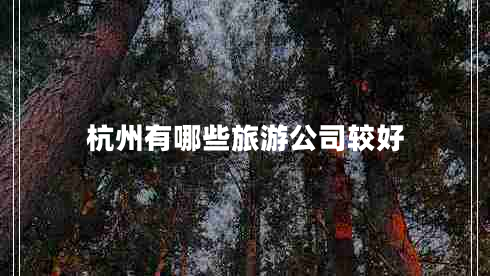 杭州有哪些旅游公司較好